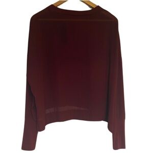 Nasty Gal Sheer Burgundy Boxy Relaxed Sweatshirt​​​​